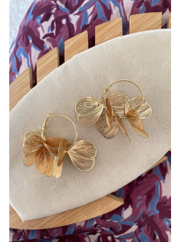 Pendientes Dorados flores