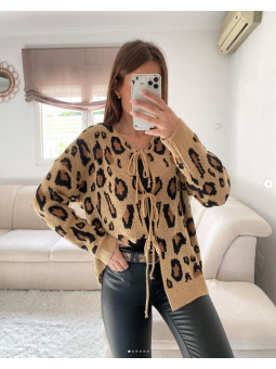 Chaqueta lana animal print...