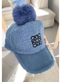 Gorra AZUL BEBE  pompon...