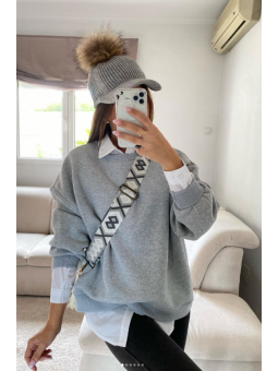 Sudadera GRIS CLARO mini...