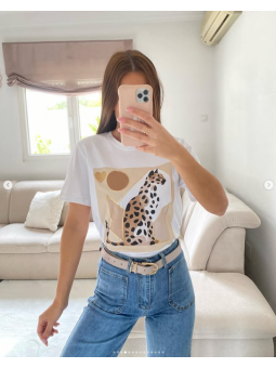 Camiseta leopardo corazón...