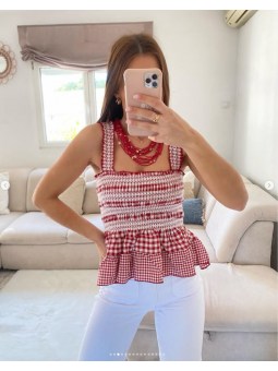 Blusa panal vichy ROJA 2715...