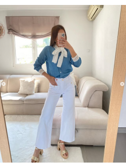 Pantalón tejano blanco...