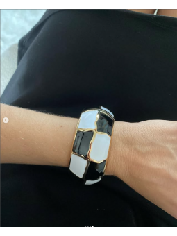 Pulsera Negra/Blanca/Dorada