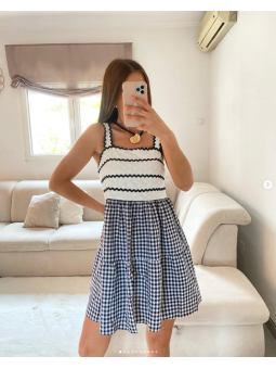 Vestido corto Vichy NEGRO...