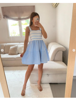 Vestido corto Vichy AZUL...