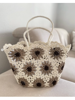 Bolso capazo macrame crudo...