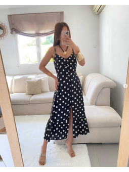 Vestido Midi NEGRO puntos...