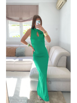 Vestido VERDE  flores...