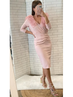 Vestido Mireia rosa palo...
