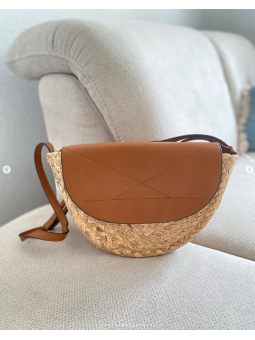 Bolso Rafia tapa camel
