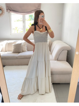Vestido Celia BEIGE largo...