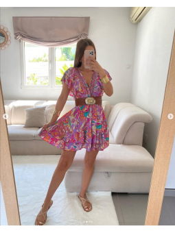 Vestido corto seda fría...