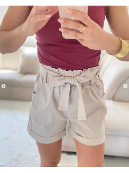 Pantalón corto lazada BEIGE...