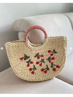 Bolso rafia de mano bordado...