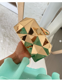 Bolso fiesta geométrico dorado