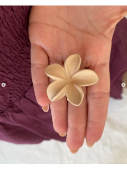 Pinza pequeña flor beige