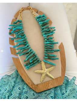 Collar turquesa con gran...