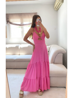 Vestido FUCSIA botones...