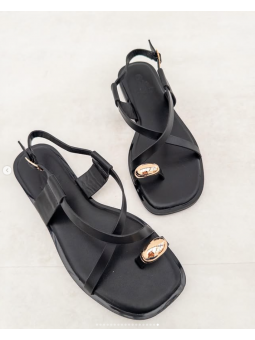 Sandalia negra cruzada OP16-40