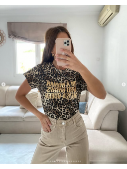 Camiseta PRINT MARRÓN Woman...