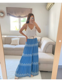 Falda larga azul vaquera...