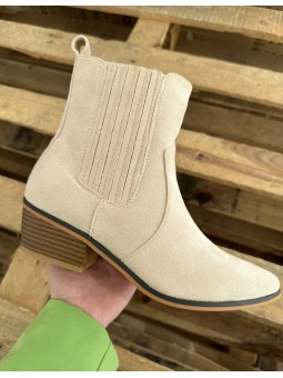Botín beige fruncido 8661A