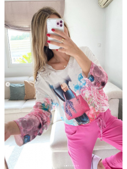 Suéter Bolso rosa/mandala