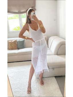 Vestido Playero Blanco bajo...