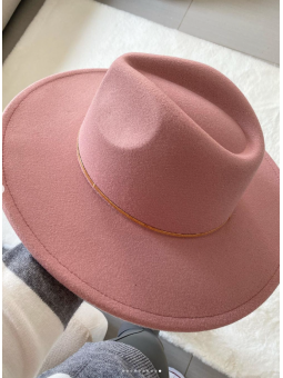 Sombrero Rosa filo dorado