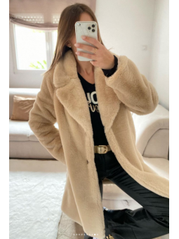 Abrigo Teddy pelito BEIGE...