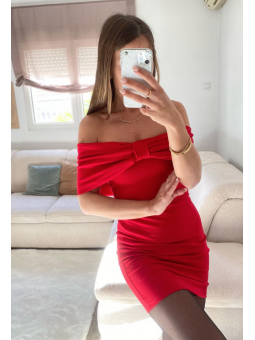 Vestido ROJO lazo en el...